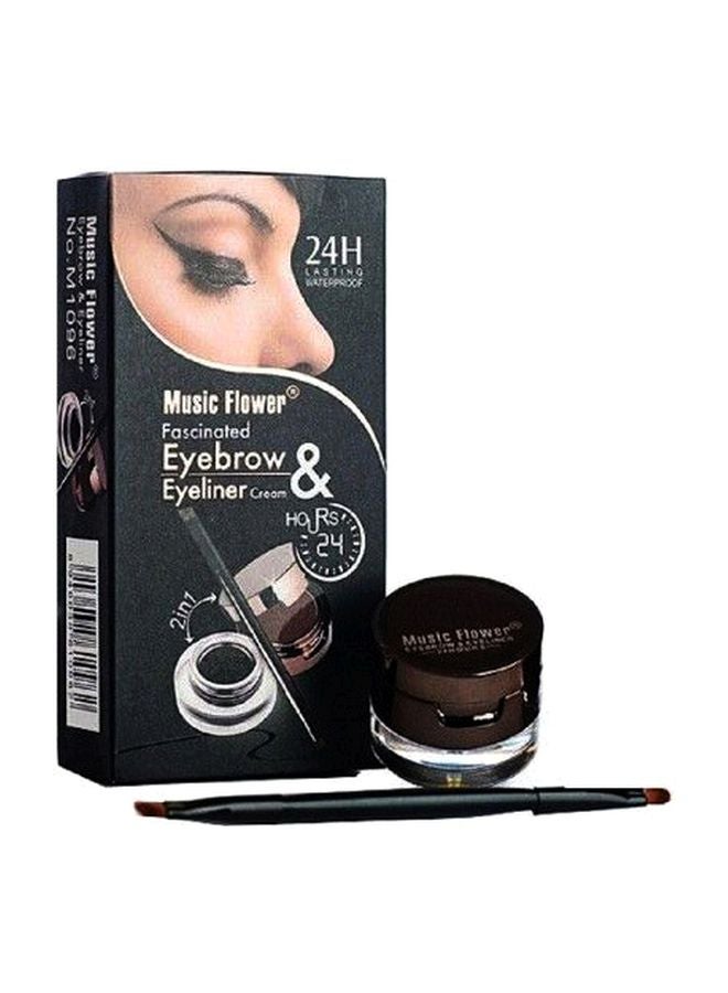 Music Flower - Fascinated Eyebrow And Eyeliner Cream Set Brown/Black - Image 1