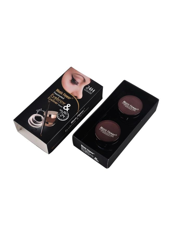 Music Flower - Fascinated Eyebrow And Eyeliner Cream Set Brown/Black - Image 1