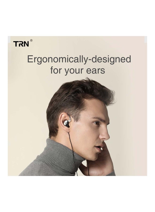 TRN Hybrid In-Ear Earphones With Mic Black - Image 2
