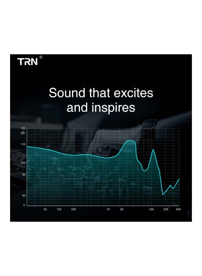 TRN Hybrid In-Ear Earphones With Mic Black - Image 5