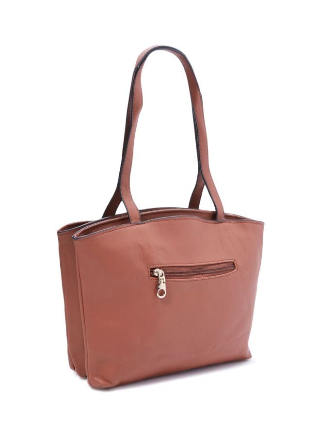 Front Patterned Shoulder Bag Pink