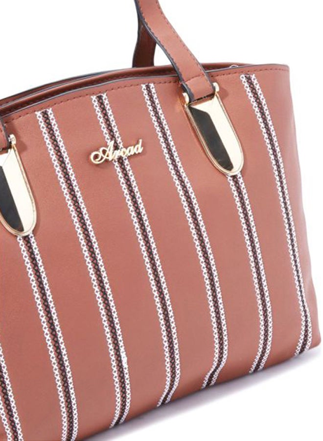 Front Patterned Shoulder Bag Pink