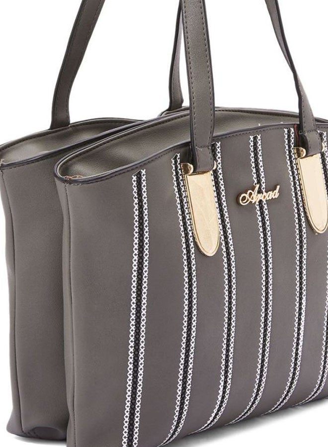 Front Patterned Shoulder Bag Grey