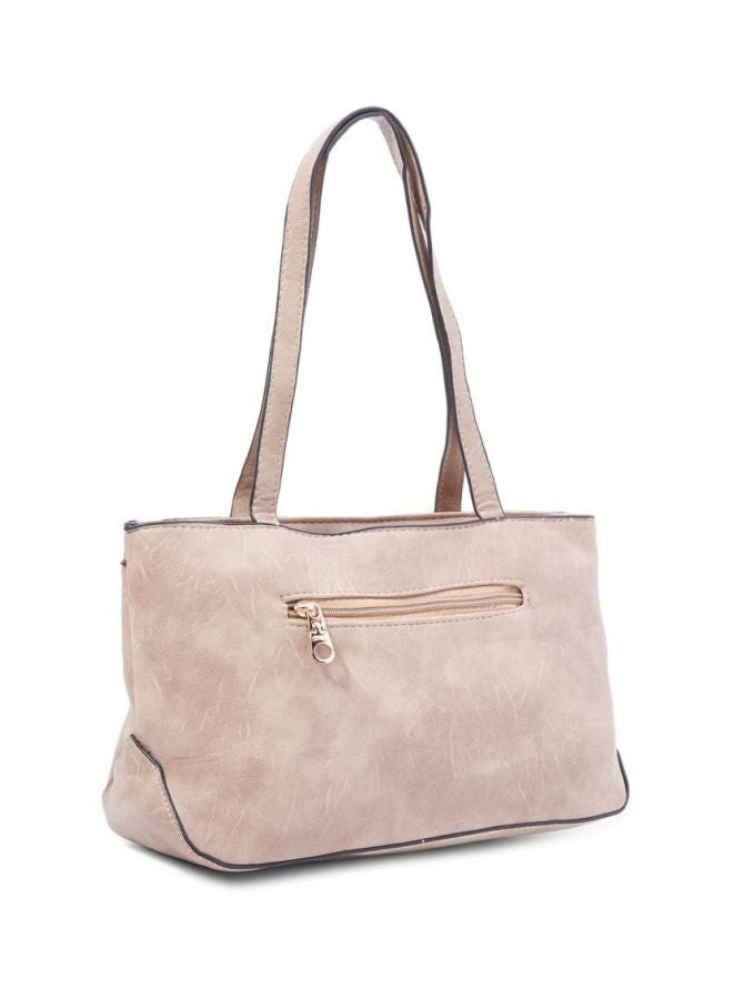 Front Patterned Shoulder Bag Brown