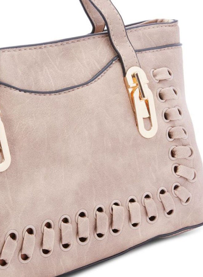 Front Patterned Shoulder Bag Brown
