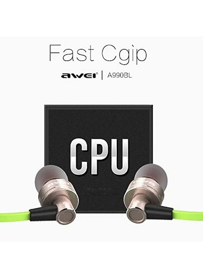 Awei Sport Bluetooth In-Ear Earphones With Mic Gold/Black - Image 3