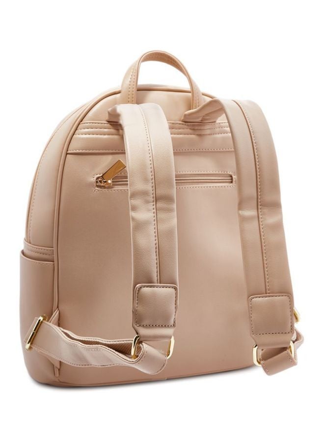 YUEJIN - Faux Leather Fashion Backpack Apricot - Image 1