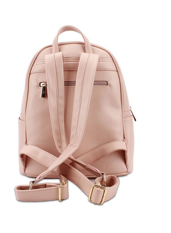 YUEJIN Faux Leather Fashion Backpack Pink - Image 2