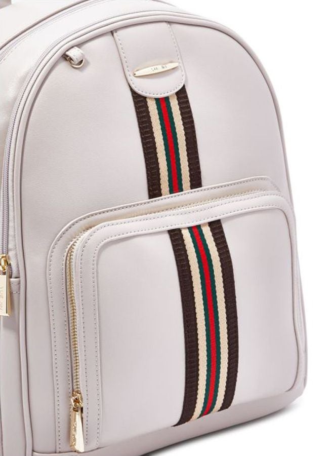YUEJIN - Faux Leather Fashion Backpack Grey - Image 1