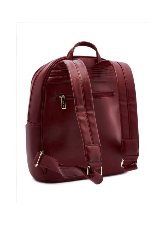 YUEJIN - Faux Leather Fashion Backpack Wine - Image 1