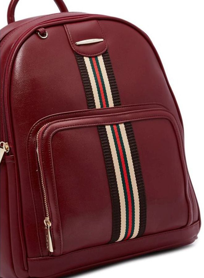 YUEJIN - Faux Leather Fashion Backpack Wine - Image 1
