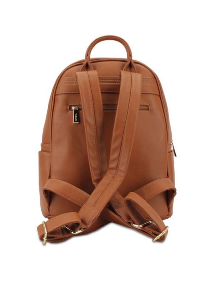 يويجين حقيبة ظهر عصرية من الجلد الصناعي بني - Image 2