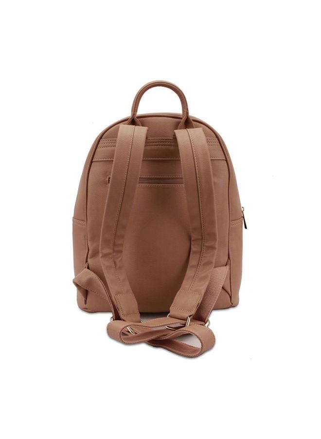 YUEJIN - Faux Leather Fashion Backpack Apricot - Image 1