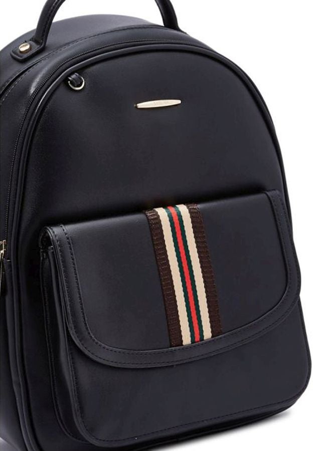 YUEJIN - Classic Striped Backpack Black - Image 1