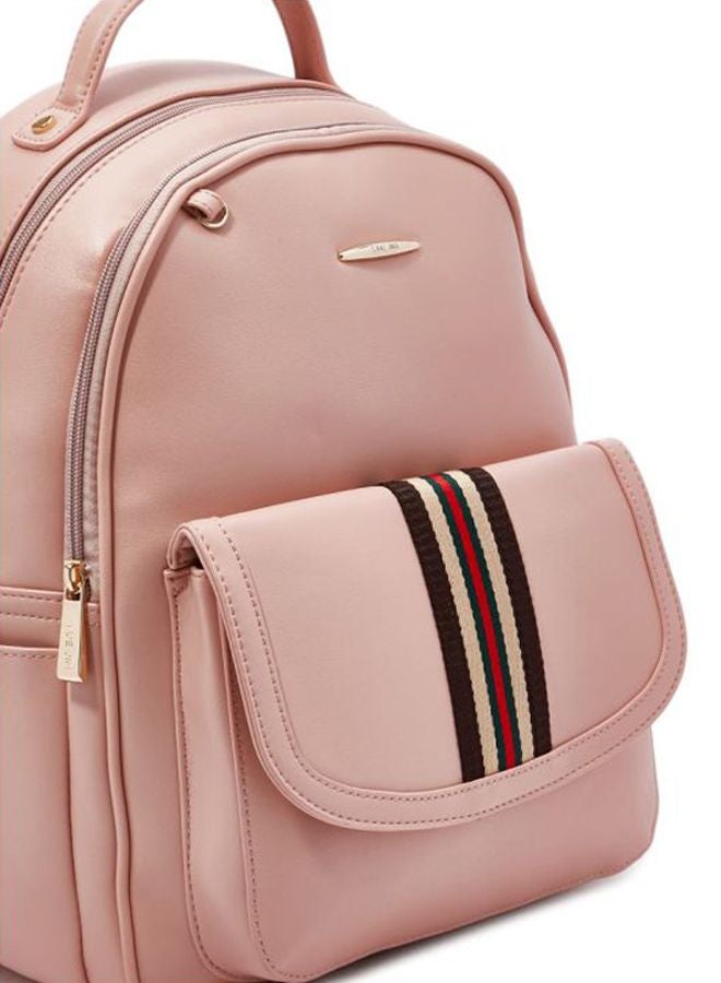 YUEJIN - Classic Striped Backpack Pink - Image 1
