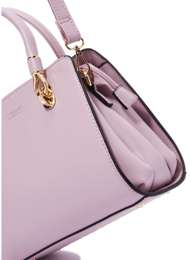 PU Leather Shoulder Bag With Wallet Purple