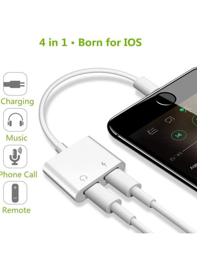 REMAX - Dual Lightning Adapter Splitter For Apple iPhone White - Image 1