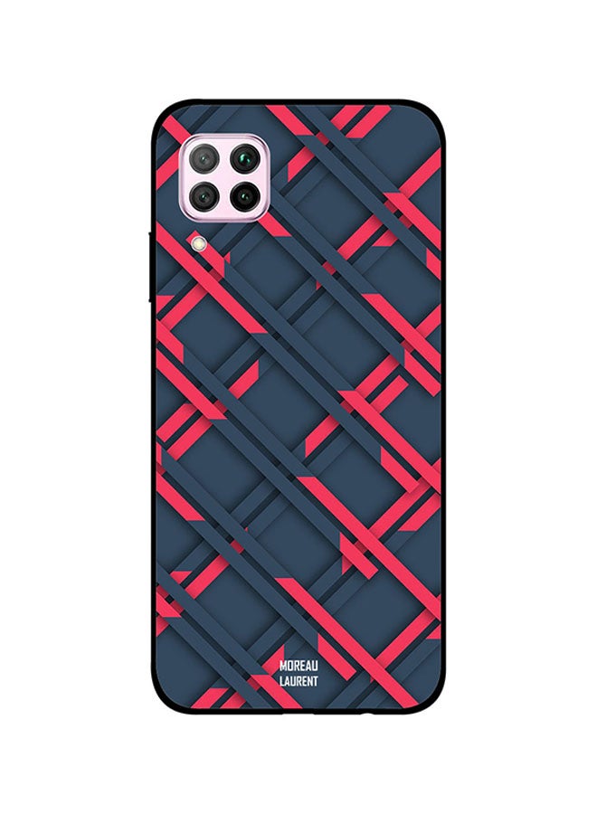 Moreau Laurent Skin Case Cover -for Huawei Nova 7i Light Red & Light Black Stripes Pattern Light Red & Light Black Stripes Pattern
