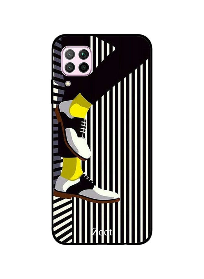 Zoot Skin Case Cover -for Huawei Nova 7i Shoe In Black & White Strips Shoe In Black & White Strips
