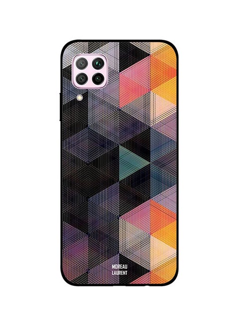 Skin Case Cover -for Huawei Nova 7i Texture Overly Triangle Shapes Texture Overly Triangle Shapes