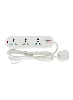 3-In-1 Power Extension T-Socket Adapter White