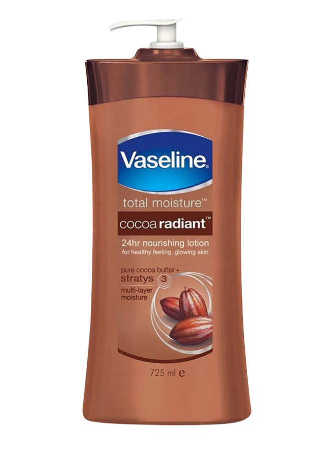 فازلين لوشن توتال مويستشر كاكاو راديانت لتغذية تدوم 24 ساعة 725ملليلتر