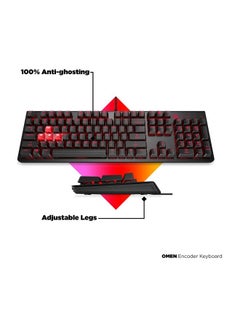 HP Omen Encoder Gaming Keyboard - 6YW76AA - Red Switch  - Image 2