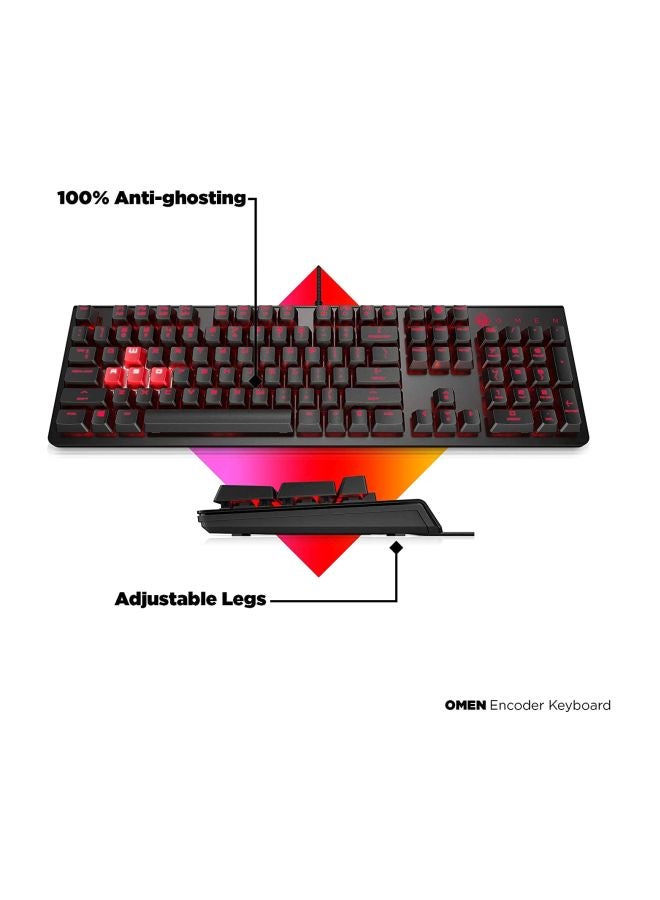HP - Omen Encoder Gaming Keyboard - 6YW76AA - Red Switch - Image 1