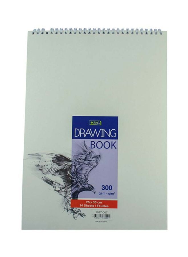 SBC Spiral Binding Drawing Book White/Red/Blue - Image 2
