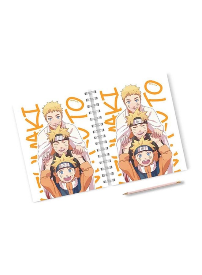 A4 Printed Hard Cover Notebook White/Yellow/Orange