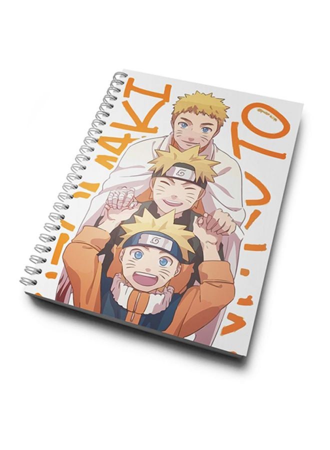 A4 Printed Hard Cover Notebook White/Yellow/Orange