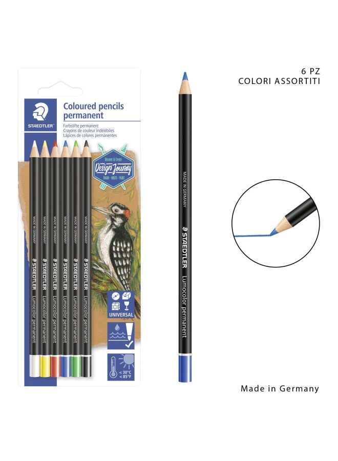 STAEDTLER Pack Of 6 Permanent Colored Pencils Multicolour - Image 2