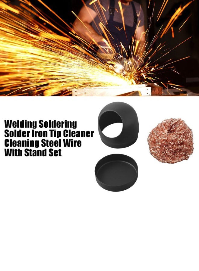 Soldering Iron Tip Cleaner With Stand Black/Rose Gold 80 x 70 x 60mm - Image 2
