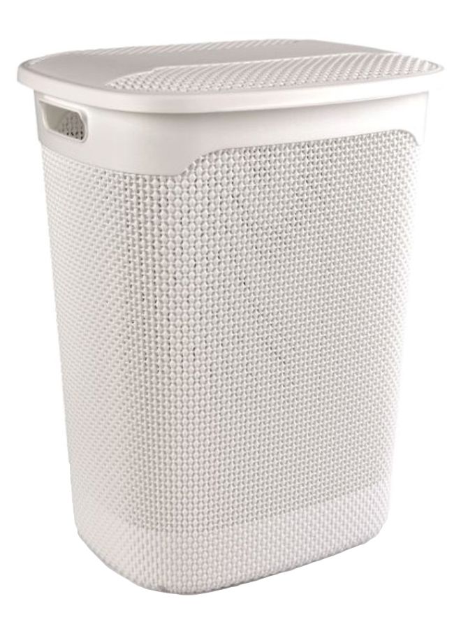 Raindrop Design Laundry Hamper White 57Liters