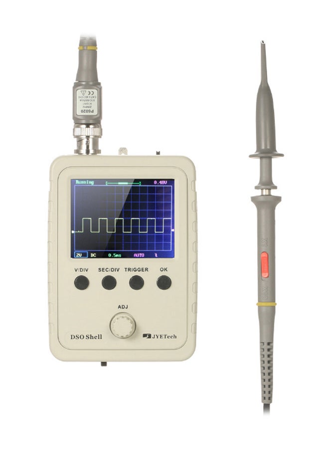 JYE Tech Pocket-Size Digital Oscilloscope With Clip Probe Beige/Grey  - Image 2