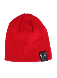 Pinstripe Ski Plain Beanie Knitted Hat Red - v1594058901/N39062795A_1