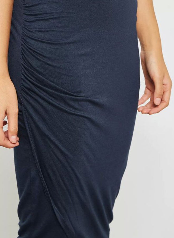 Ginger Basics - Wrap Front Midi Skirt Blue - Image 1