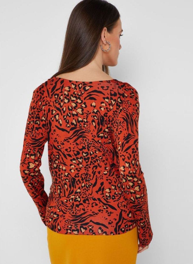 Leopard Printed Top Multicolour