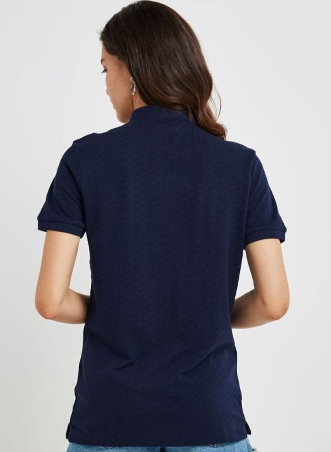 Sacoor Brothers Slim Fit Polo Shirt Dark Blue  - Image 1