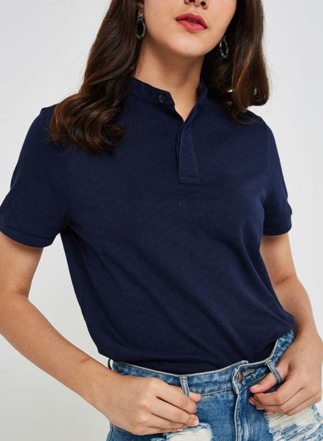 Sacoor Brothers Slim Fit Polo Shirt Dark Blue  - Image 2