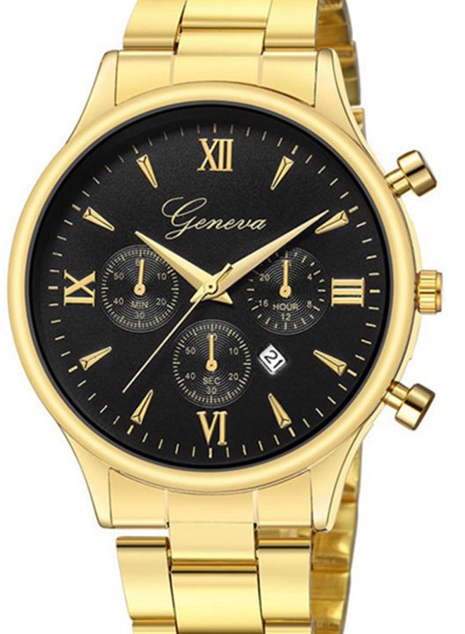 جنيفا ساعة يد بعقارب وسوار من الستانلس ستيل وشاشة لعرض التاريخ طراز NNSB03706972 men - Image 2