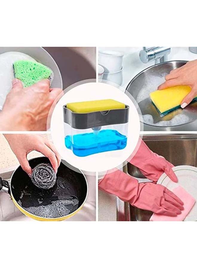 2-in-1 Sponge Rack Shelf Soap And Detergent Dispenser Pump Assorted