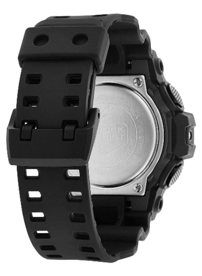 جي شوك ساعة يد ورقمية مستديرة الشكل بسوارٍ من الراتنغ -لون أسود- طراز GA-700-1BER men - Image 3