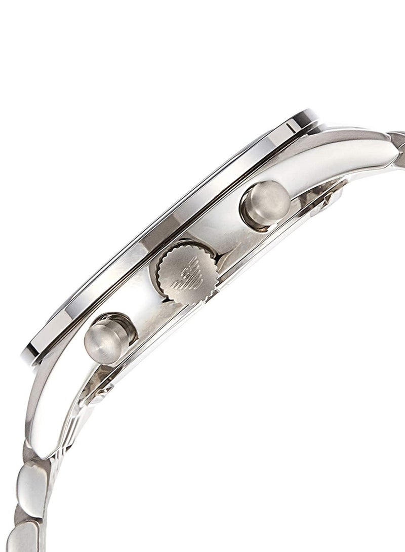 امبوريو ارماني ساعة يد كرونوغراف مقاومة للماء طراز AR6072 - مقاس 46 مم - لون فضي للرجال - Image 3