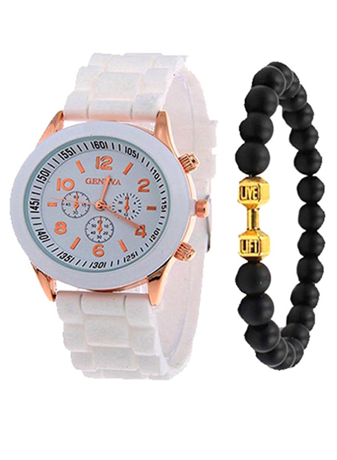 Geneva men Silicone Analog Watch NNSB03707142 With Bracelet  - Image 3