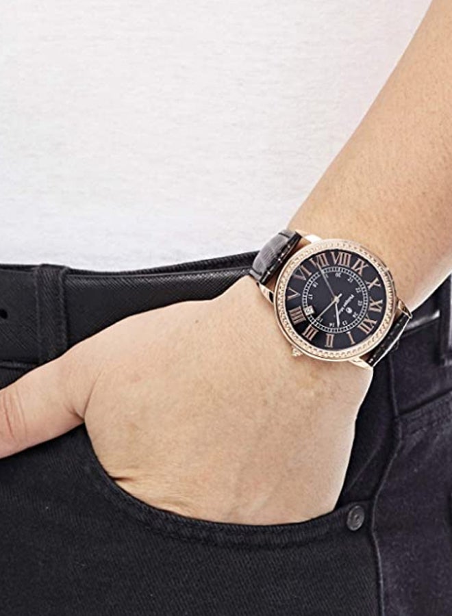 Men's Leather Analog Watch L1711RWO