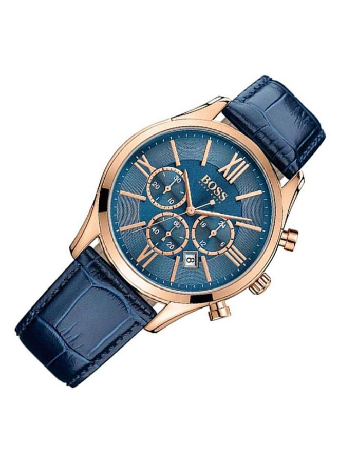 HUGO BOSS men Leather Chronograph Watch 1513320  - Image 2