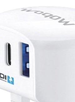 وبو شاحن حائط باور بوست آي كيو بمنفذي USB أبيض  - Image 2