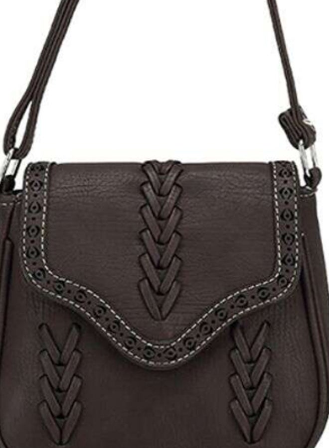 BAGGRA Adjustable Strap Satchel Bag Dark Brown - Image 2