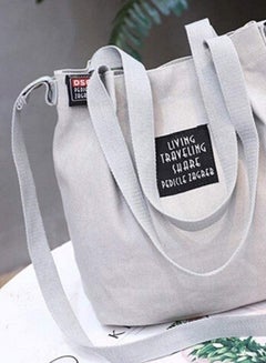 BAGGRA Stitched Detailed Shoulder Bag Grey  - Image 2